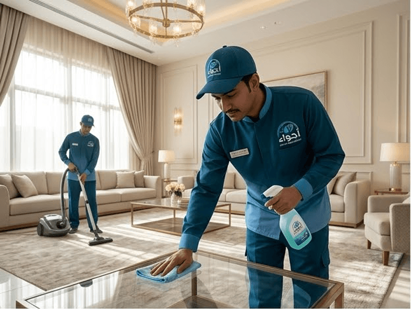 خدمة تنظيف المنازل والفلل من شركة أجواء بالرياض